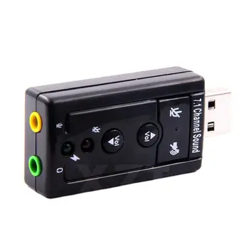 Новая виртуальная 7.1-канальная звуковая карта Внешний USB 2.0 Аудио Микрофон Динамик Адаптер Микрофон Стерео 3,5 мм Разъем Звуковая карта для гарнитуры