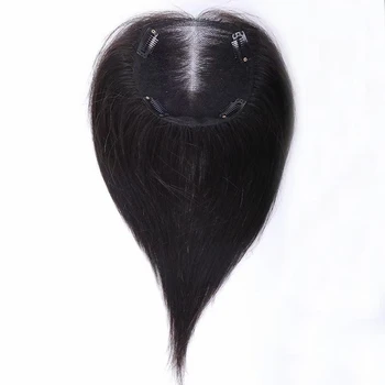 Тонкие Дышащие Заколки из швейцарского кружева Virgin На верхней Части, прямые Парики из натуральных человеческих волос Remy Натурального Цвета Для женщин