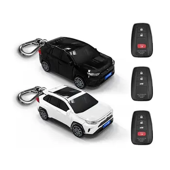 Для Toyota RAV4 Чехол для ключей Модель автомобиля Защитный чехол для ключей Креативный Персонализированный подарок Набор ключей для автомобиля Пряжка Аксессуары Чехол для ключей Новый