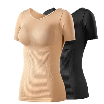 Женские рубашки, корректирующее белье, тренажер для талии, контроль живота, формирователь фигуры, майки, нижнее белье для похудения, компрессионная рубашка