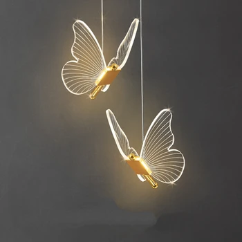 Бабочка Светодиодные Подвесные Светильники Nordic Indoor Lighting Подвесной Светильник Современная Гостиная Подвесная Лампа Украшение Потолочный Светильник