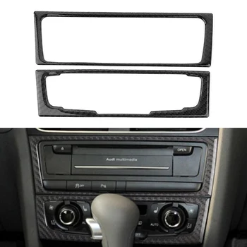 Автомобильная консоль ABS, накладка на CD-панель, наклейка для Audi A4 B8 A5 Q5 B7 2009 2010 2011 2012 2013 2014 2015 2016 2 шт./компл.