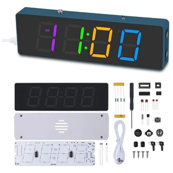 Набор для практики пайки, комплект 4-значного цифрового будильника с цветными режимами RGB, набор для пайки часов Diplay DIY