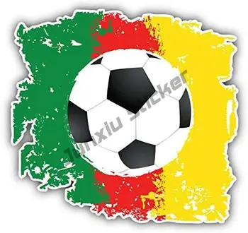 Виниловые наклейки с футбольным флагом CMA Гранж флаг Камеруна Футбольный мяч Наклейка на бампер грузовика, автомобильные аксессуары, наклейка