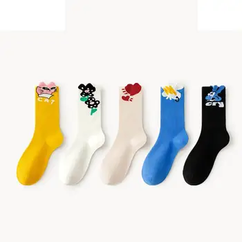 Носки с героями мультфильмов, женские носки до щиколоток с милым животным принтом, хлопковые носки Kawaii