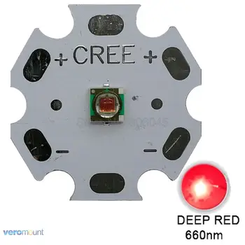 10шт 1 Вт 3 Вт CREE XP-E XPE Фото Красный 660 нм светодиодный Темно-красный светодиодный излучатель на печатной плате 20 мм/16 мм/14 мм/12 мм/8 мм