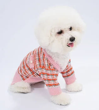 Одежда для маленьких собак, Осенне-зимний свитер для собак с длинными рукавами, Однотонный теплый свитер для домашних животных
