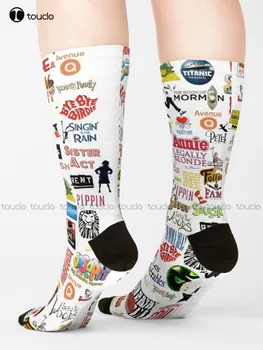 Носки с музыкальными логотипами, объемные носки, Персонализированные Пользовательские носки Унисекс для взрослых, подростков, молодежи, удобные Лучшие спортивные носки для девочек, Мультяшные рисунки для девочек