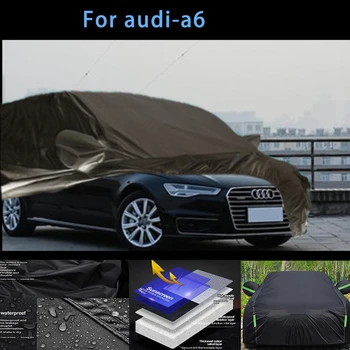 Для Audi -a6 Наружная защита, полные Автомобильные чехлы, Снежный покров, Солнцезащитный козырек, Водонепроницаемые Пылезащитные Внешние Автомобильные аксессуары