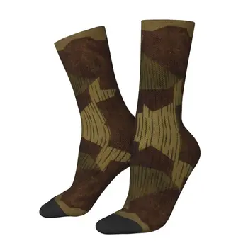 Камуфляжные мужские носки для экипажа WW2 German Splittertarn Унисекс с милым 3D принтом, армейские камуфляжные носки в стиле милитари
