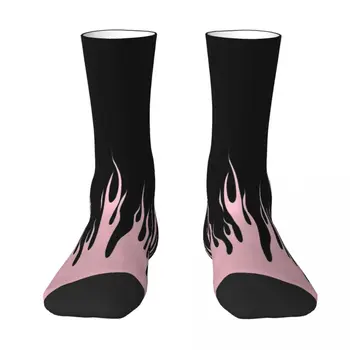 Розовое пламя, готическая субкультура 1980-х, рок-романтические носки, мужские женские весенние чулки Harajuku