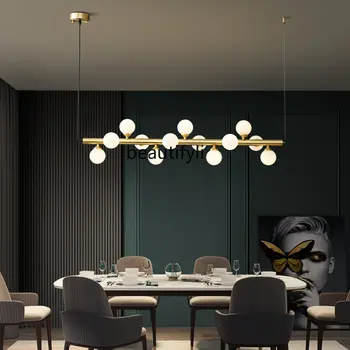 Медная Минималистичная люстра для столовой, креативные скандинавские лампы, Роскошная лампа для стрип-бара в гостиной
