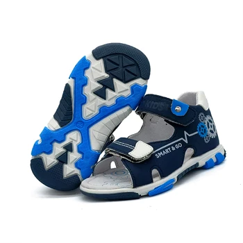 Новая 1 пара Ортопедической обуви для мальчиков, Детские Сандалии, Высококачественная Детская Летняя Обувь + внутренняя Часть Из Натуральной Кожи