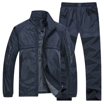 Зимняя мужская спортивная одежда, куртка на шерстяной подкладке из двух частей + брюки, спортивная одежда, Мужская одежда для баскетбола, спортивная одежда