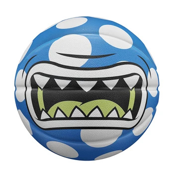 Спортивный Мяч Veidoorn Blue Rubber Basketball Big Mouth Size 7 для Внутренней Уличной Игры на открытом воздухе