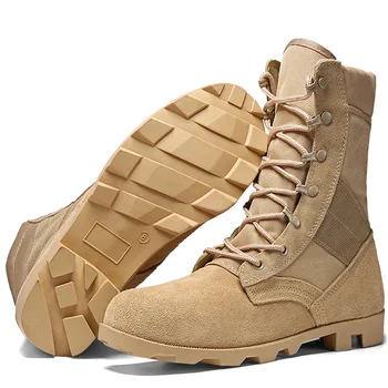 Мужские военные ботинки с высоким берцем, Нескользящие Походные ботинки, Уличные Тактические Армейские ботинки для пустыни Специального назначения, Новинка 2024 года, Мужские Ботинки для пустыни