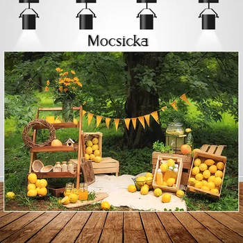 MOCSICKA Spring Outdoor Lemon Stand Фотостудия Фотофоны для детского праздничного торта для фотосъемки