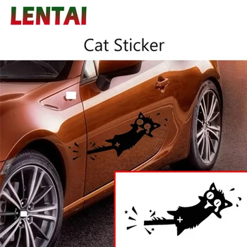 LENTAI Для Honda civic 2006-2011 2017 Ford focus 2 3 mk2 fiesta ranger Abarth Acura 1 шт. Автомобильные Наклейки 3D Cool cat styling Наклейка