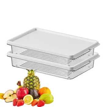 Ящик для хранения в морозильной камере Ящик для хранения в холодильнике с крышкой Прозрачные и переносные контейнеры для хранения в холодильнике Кухонная чаша для