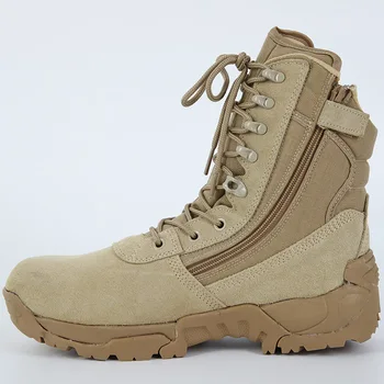 Качественная Рабочая Защитная Обувь Для Мужчин, Уличные Тренировочные Дышащие Тактические Ботинки С Высоким берцем, Мужские Военные Ботинки Botas Militares Hombre