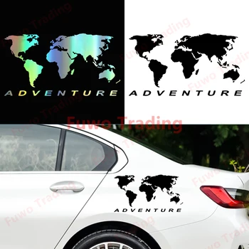 Большая карта мира, глобус, автомобильные наклейки для бездорожья 4x4, наклейка на багажник мотоцикла, байк для горных приключений, Ноутбук, шлем, Скейтборд