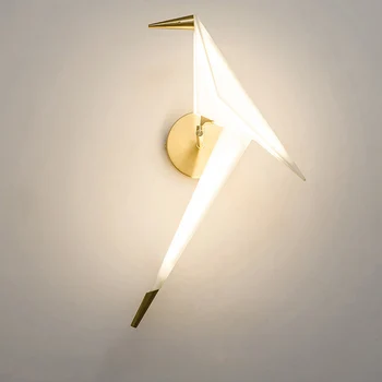 Современный светильник, роскошный светодиодный настенный светильник Little Bird 110V 220V, кронштейн для прикроватной тумбочки, спальни, гостиной, Чердачного декора, светильник
