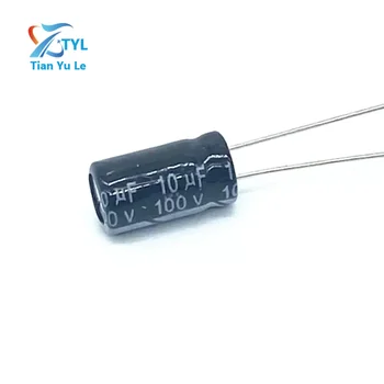 50ШТ Электролитический конденсатор высокого качества 100V10UF 6*12mm 10UF 100V 6*12