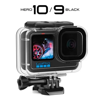 Защитный кожух корпуса для дайвинга на 60 м для камеры GoPro 10 9, водонепроницаемый чехол для GoPro Hero 10 9, черные аксессуары