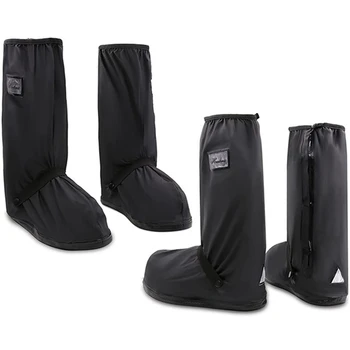 2 Пары водонепроницаемых бахил из черного ПВХ со светоотражающими листами, размер XXL, чехлы для дождевиков, ботинок от снега и дождя