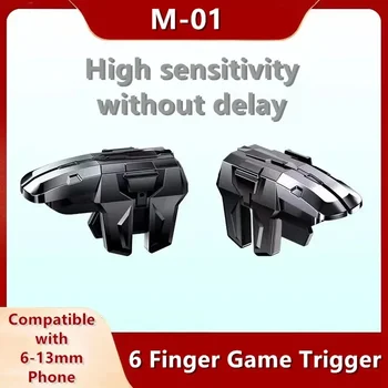 M01 ABS + Сплав 6-Пальцевый Мобильный Игровой Триггер для PUBG Aim Shooter L1 R1 Клавиша Геймпада Контроллер для iPhone Android Универсальный
