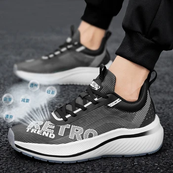 Новые мужские кроссовки, модная повседневная обувь, спортивная обувь для бега, Дышащая удобная нескользящая эластичная обувь, мужская обувь
