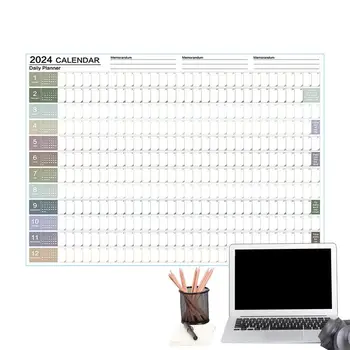 Настенный календарь на 2024 год С января по декабрь 2024 Планировщик 12 Месячный Календарь Настенный планировщик Годовой Годовой календарь из плотной бумаги на 12 месяцев