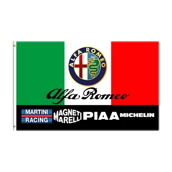Флаг Италии Alfa Romeo размером 3x5 футов, баннер гоночного автомобиля с принтом из полиэстера для декора, баннер с флагом ft