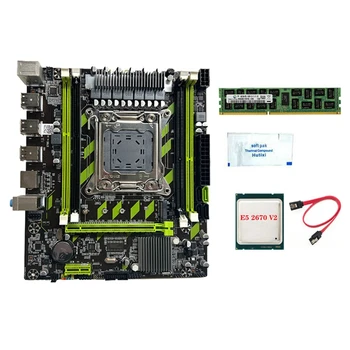 Материнская плата X79G + процессор E5 2670 V2 + ОПЕРАТИВНАЯ память 4G DDR3 1600 МГц + Кабель SATA + Термопаста LGA2011 4XDDR3 RECC Слот M.2 NVME PCIE X16