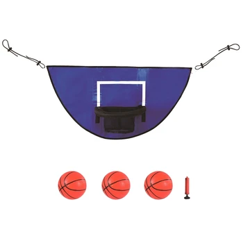 Баскетбольная стойка из ПВХ с мини-баскетболом, простая в установке, баскетбольное кольцо, батут для безопасного погружения