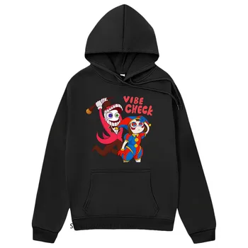 Удивительные Толстовки Digital Circus для Женщин И Мужчин Cain Vibe Check Graphic Sweatshirt Пуловер с длинным рукавом High Street Уличная Одежда