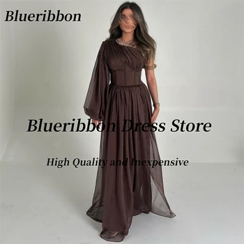 Выпускные платья Blueribbon на одно плечо, халат с длинным рукавом, женский вечер в пол, вечеринка по случаю Дня рождения, Саудовская Аравия, Женское вечернее платье