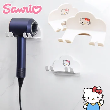 Sanrio Hello Kitty Держатель для фена, Настенный Выпрямитель для волос, Держатели для фена, Органайзер для ванной Комнаты, Стеллаж, Аксессуары