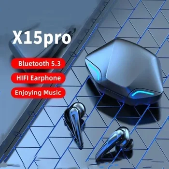 TWS X15pro Беспроводные Наушники Игровые Bluetooth Наушники с микрофоном Шумоподавлением Высококачественные Басовые Наушники