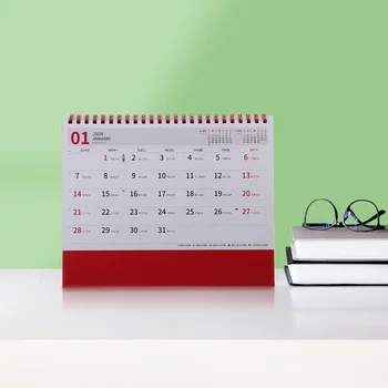 Маленький Настольный Календарь на 2024 год Рабочий Стол Среднего Счастливого Года Студенческий Офисный Стол Decore Paper Table
