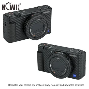 Наклейка для корпуса камеры Kiwi с защитой от царапин, комплект защитной пленки для Sony ZV-1 ZV1, Карбоновое волокно, черный, противоскользящий