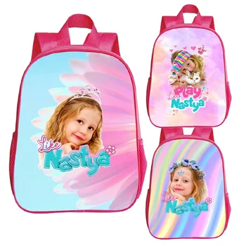 Как у Насти, Рюкзак для детского сада, Розовая 12-дюймовая детская сумка для мальчиков и девочек, Малыш Возвращается в школу, Игрушка в подарок на день рождения