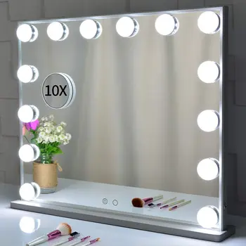 Туалетный столик для макияжа Vanity Hollywood Light Набор зеркал с диммером, Косметическое зеркало с 3-цветным освещением, Регулируемый сенсорный экран