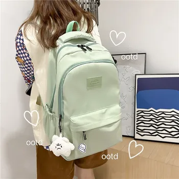 Школьная сумка для учащихся в корейском стиле, школьный рюкзак для девочек среднего и старшего возраста, нейлоновый рюкзак для путешествий, Сумка для ноутбука для отдыха