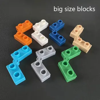 Кирпичи большого размера, шарнирные детали, незакрепленные соединения, строительный блок для обучения DIY, совместимый с игрушкой Lego DUPLO Brick для детей