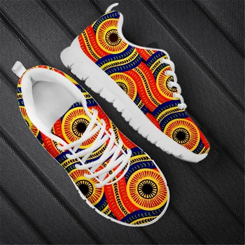 Дизайнерская повседневная обувь для мужчин и женщин, милые кроссовки на шнуровке с рисунком африканского племени, уличные кроссовки для прогулок, мужские спортивные кроссовки для бега