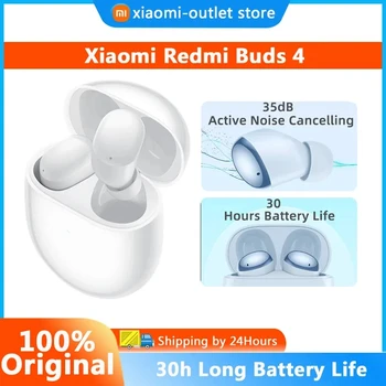 Наушники Xiaomi Redmi Buds 4 TWS Bluetooth 5.2 35 дБ с активным шумоподавлением Беспроводные наушники с 2 микрофонами Срок службы батареи 30 часов IP54