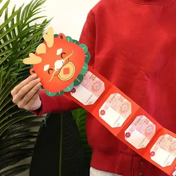 Упаковка для открыток своими руками Китайский Складной красный конверт Канцелярские принадлежности Китайские новогодние украшения Складной карман для денег на удачу