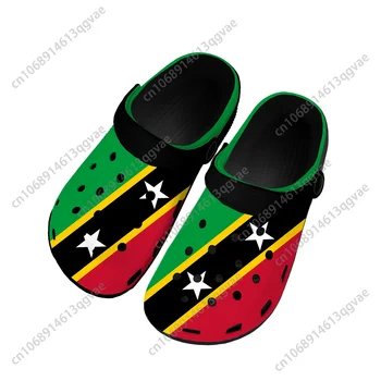 Домашние сабо с флагом Сент-Китса и Невиса, водонепроницаемая обувь на заказ, мужская Женская обувь для подростков, садовые сабо, дышащие пляжные тапочки с дырками
