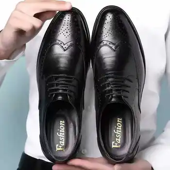 Оксфордские туфли Из Искусственной Кожи, Модельные Туфли, Классическая Деловая Официальная Обувь Для Мужчин